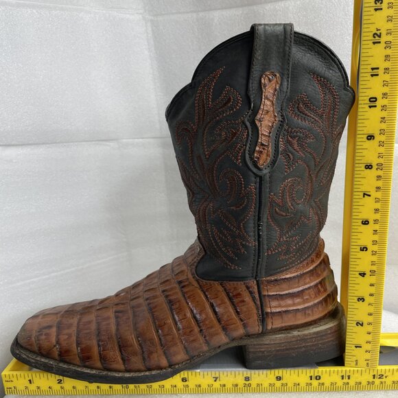Reywelt Leather Crocodile or Alligator Western Square Toe Cowboy Boots Men's 7.5 - Picture 13 of 14